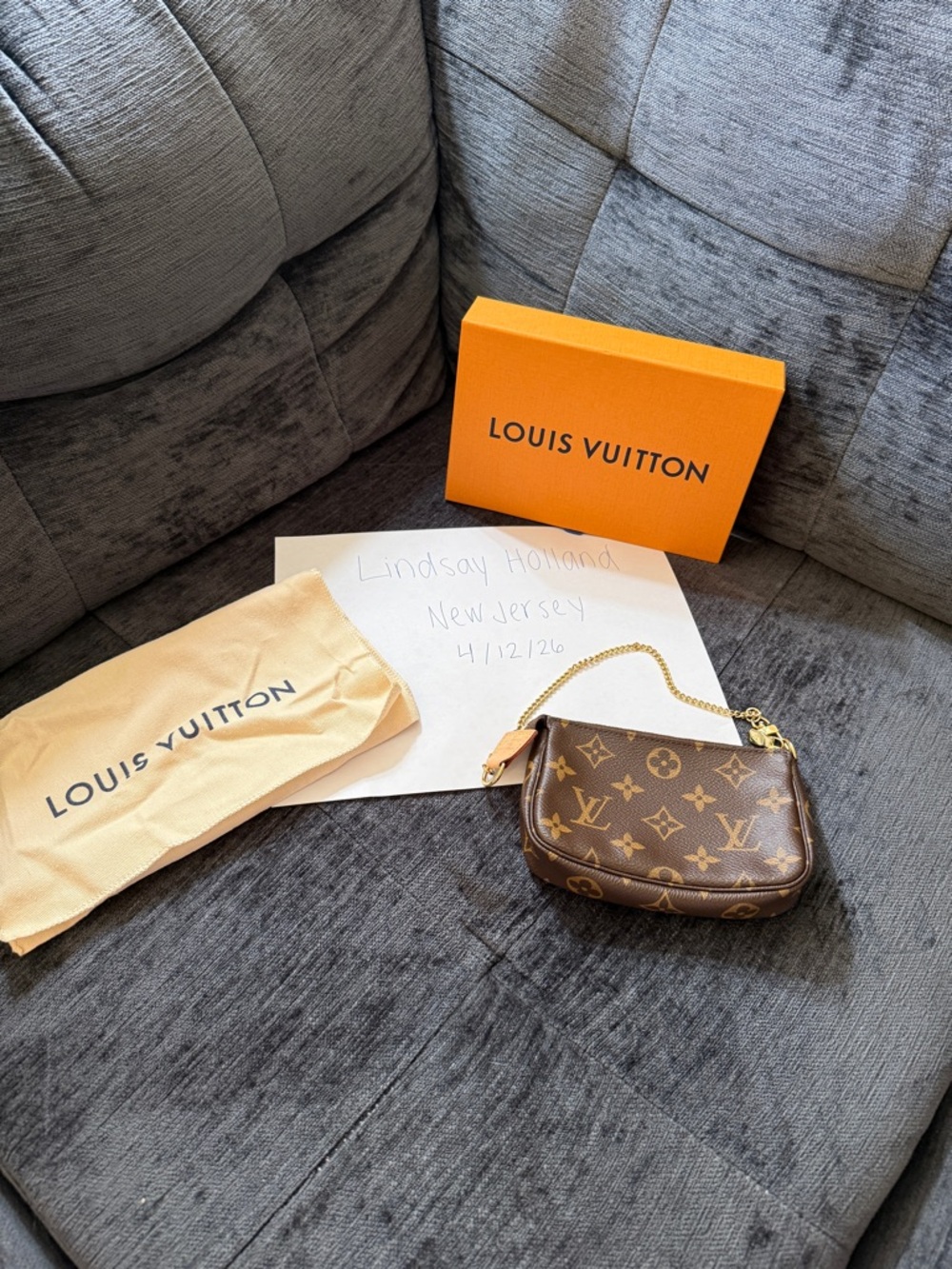 Louis Vuitton Monogram Mini Pochette - Brown with Gold Hardware